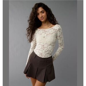 American Eagle Outfitters Cream  Bodysuit